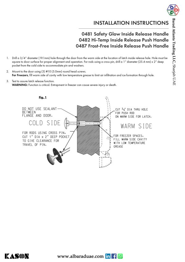 KASON 0481 Safety Glow Inside Release Handle - Image 2