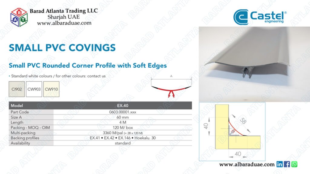SMALL PVC ROUNDED CORNER PROFILE WITH SOFT EDGES GREY - Barad Atlanta